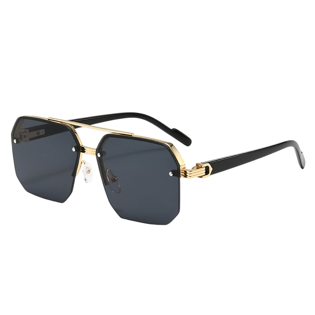 Anna-Kaci Women's Chic Trimmed Octagon Polarized Sunglasses UV400 Protection