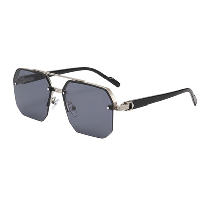 Anna-Kaci Women's Chic Trimmed Octagon Polarized Sunglasses UV400 Protection