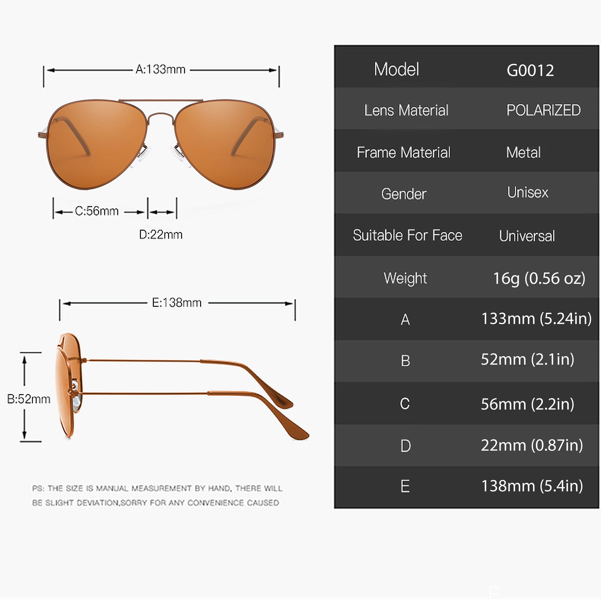 Anna-Kaci Women's Classic Aviator Polarized Sunglasses UV400 Protection