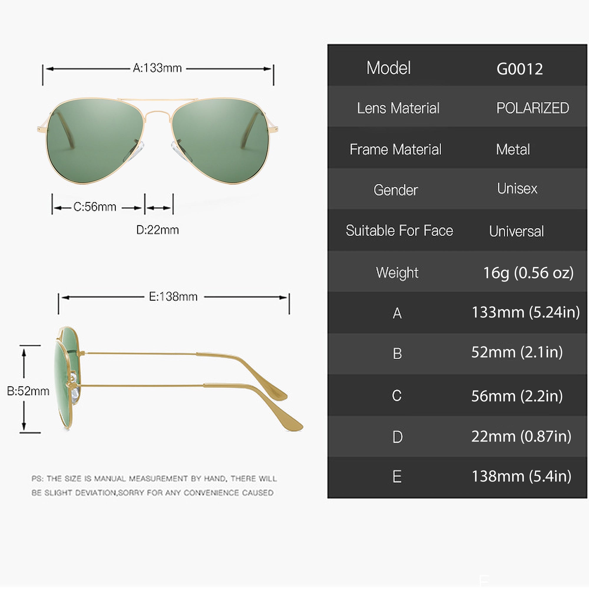 Anna-Kaci Women's Classic Aviator Polarized Sunglasses UV400 Protection