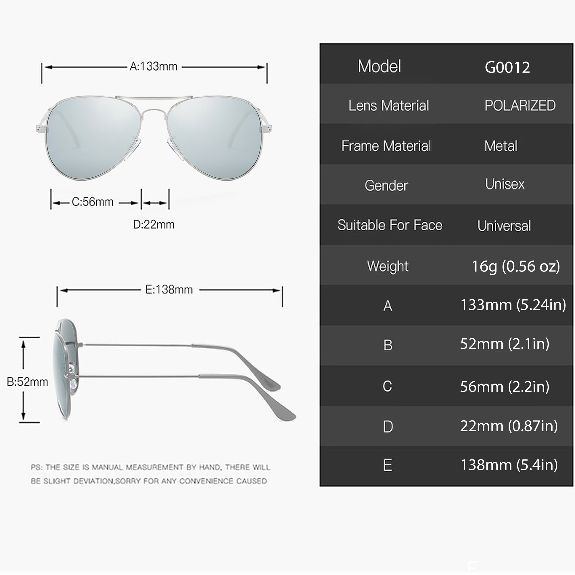 Anna-Kaci Women's Classic Aviator Polarized Sunglasses UV400 Protection