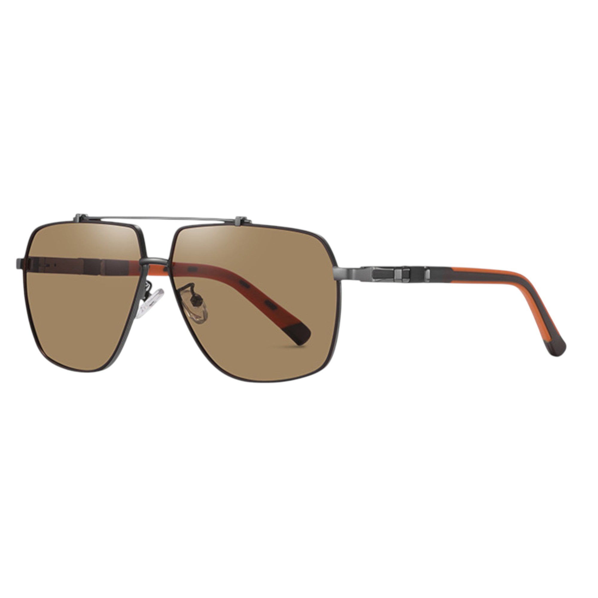 Anna-Kaci Men's Fashion Two Tone Box Polarized Sunglasses UV400 Protection