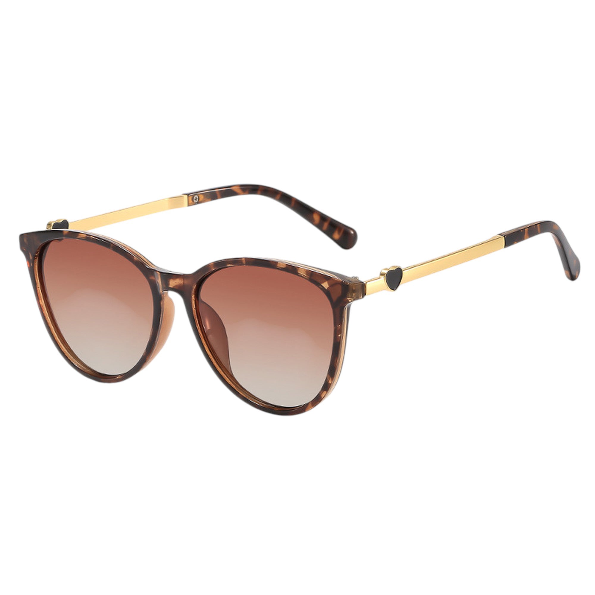 Anna-Kaci Women's Cat-Eye Sunglasses with Heart-Accent Temples