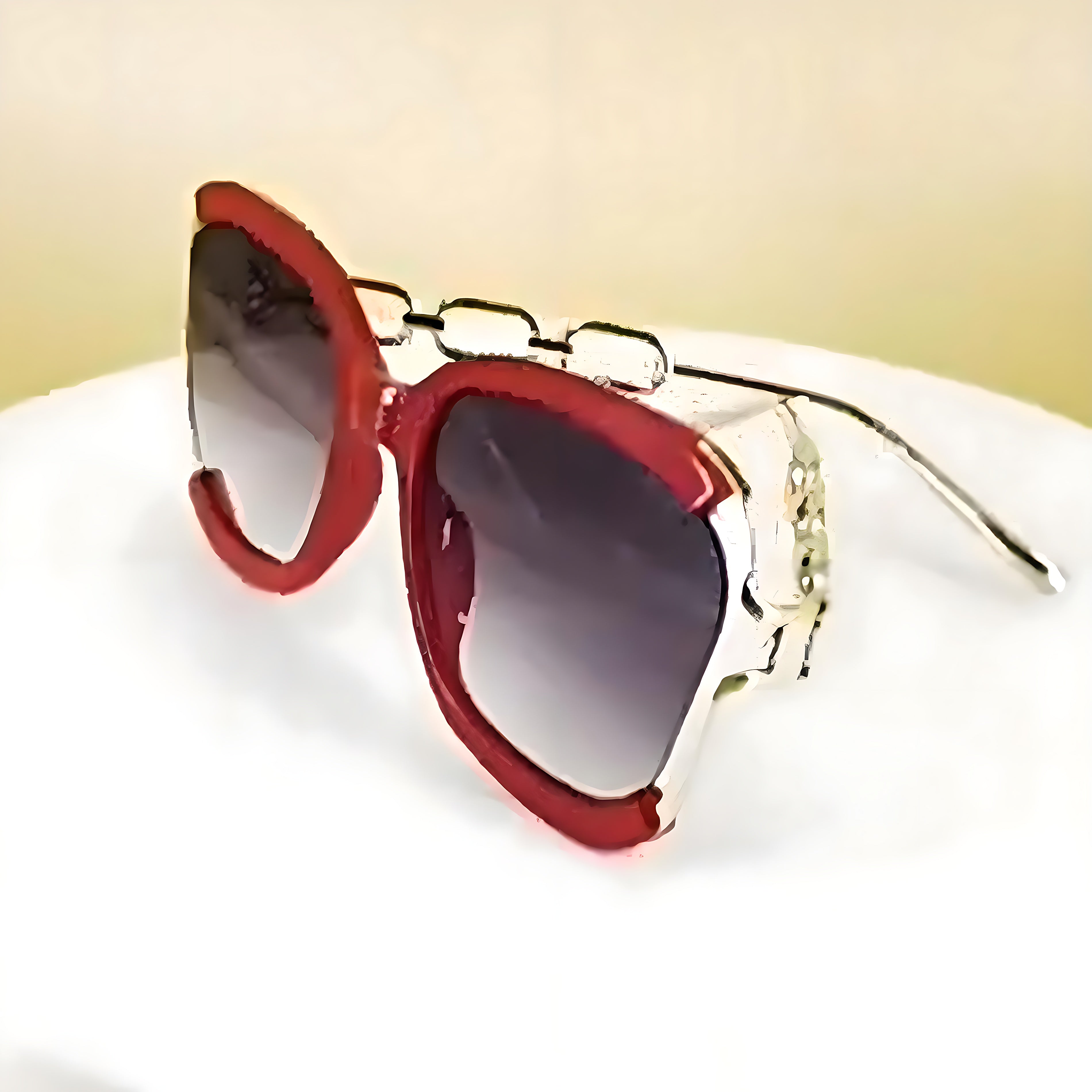 Anna-Kaci Women's Oversized Square Sunglasses with Cutout Chain Link Arms and Glamorous Metal Trim Detailing