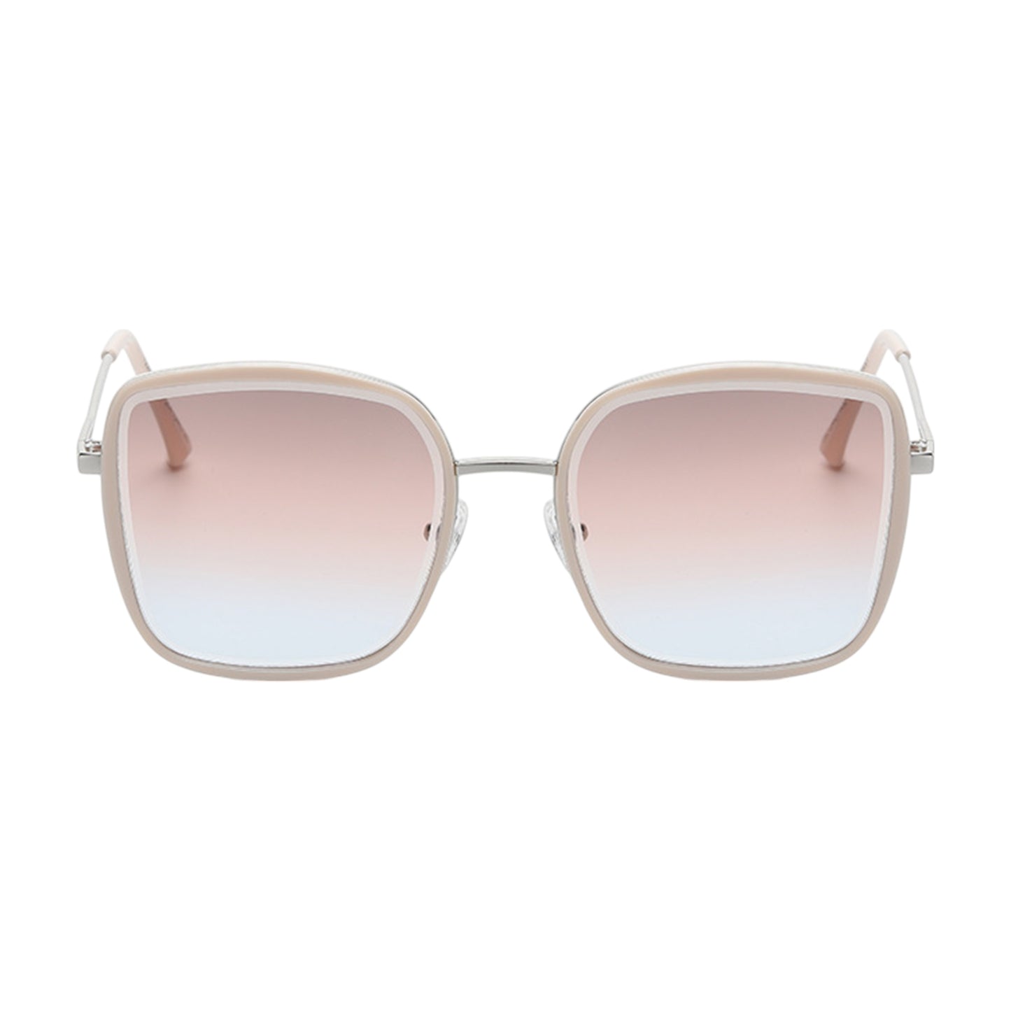 Anna-Kaci Women's Minimalist Square Frame Sunglasses with Slim Metal Arms and Flat Top Bridge Design for Everyday Wear