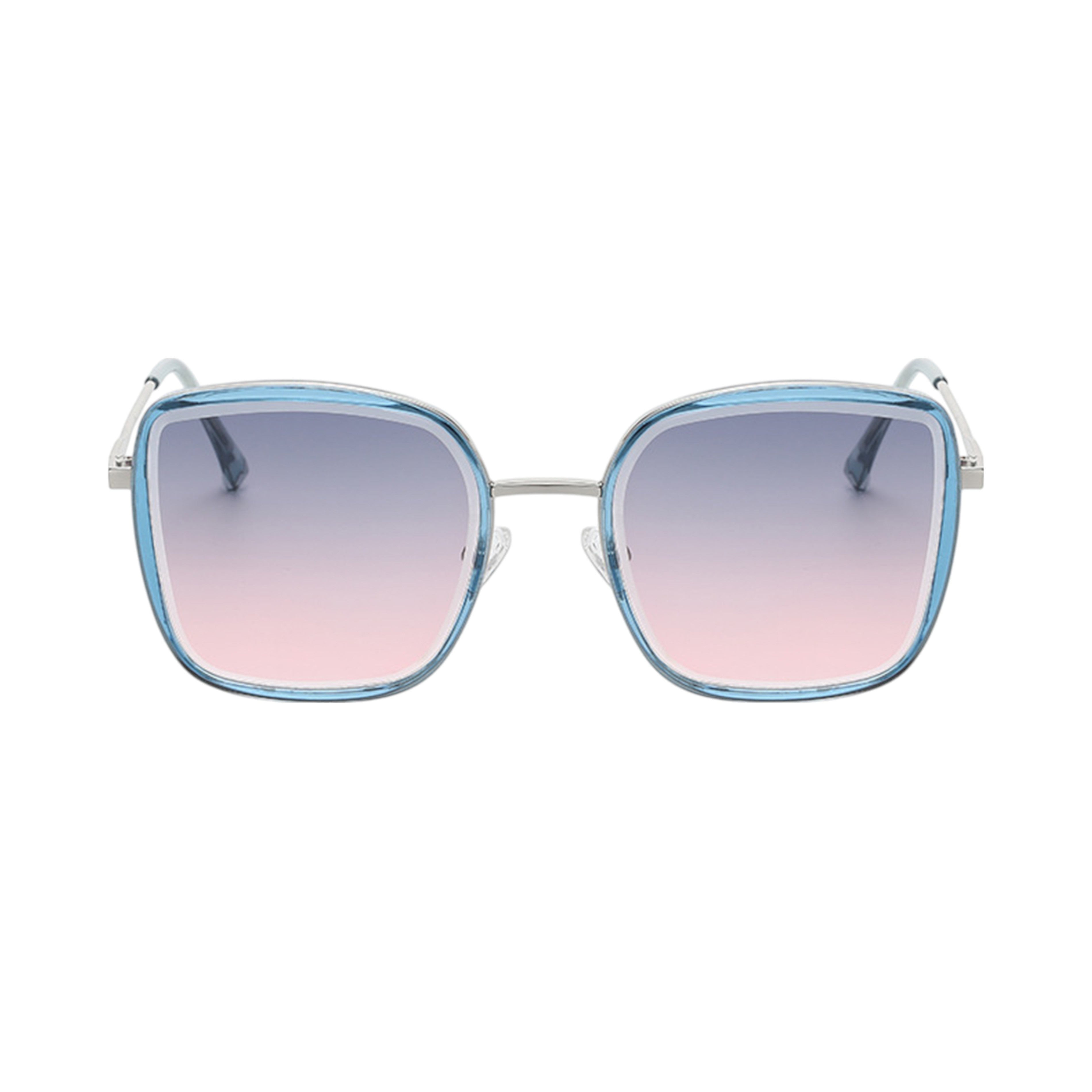 Anna-Kaci Women's Minimalist Square Frame Sunglasses with Slim Metal Arms and Flat Top Bridge Design for Everyday Wear