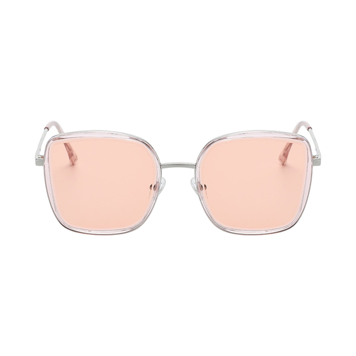 Anna-Kaci Women's Minimalist Square Frame Sunglasses with Slim Metal Arms and Flat Top Bridge Design for Everyday Wear