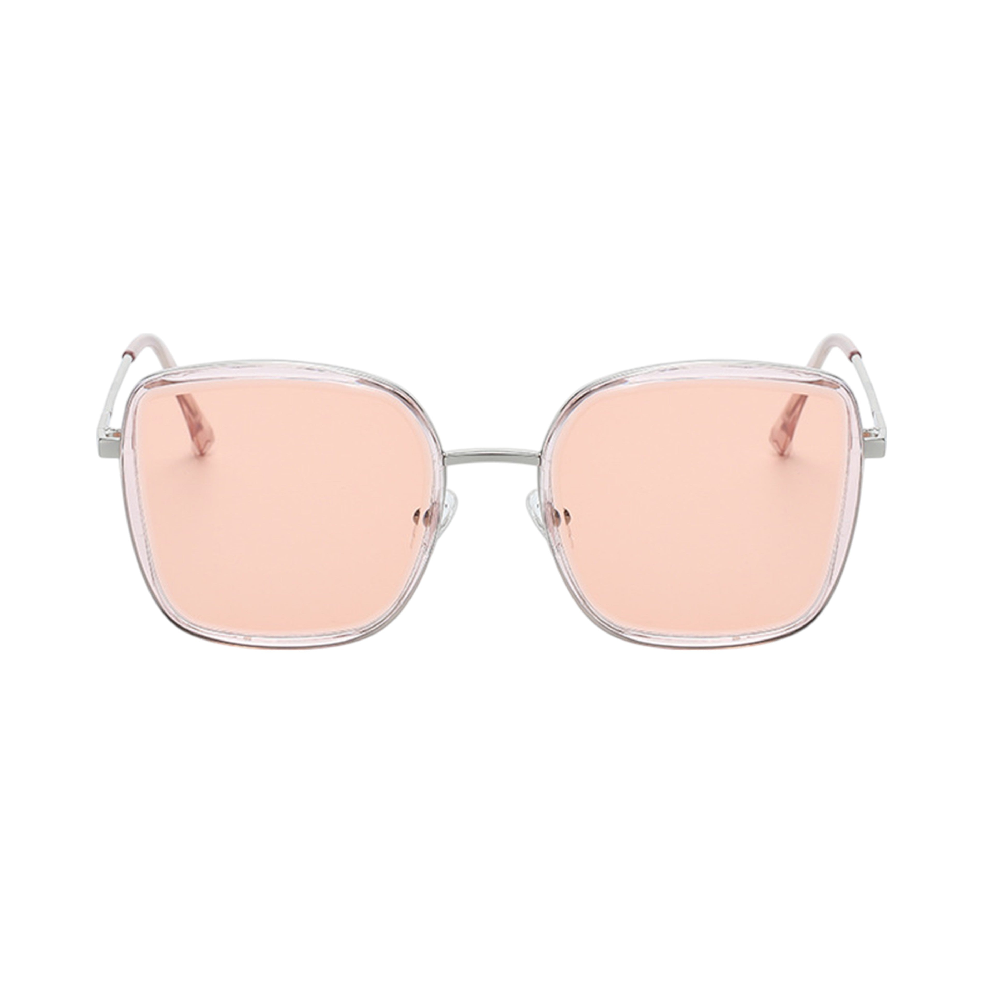 Anna-Kaci Women's Minimalist Square Frame Sunglasses with Slim Metal Arms and Flat Top Bridge Design for Everyday Wear