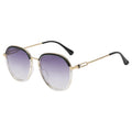Anna-Kaci Women's Fashion Round Gradient Lens Sunglasses with Metal Arms and Transparent Frame Design for Modern Everyday Style