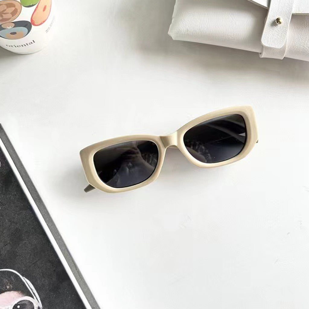 Anna-Kaci Women's Retro Thick Frame Cat Eye Sunglasses with Contrasting Arms and UV400 Protective Lenses for Bold Everyday Looks