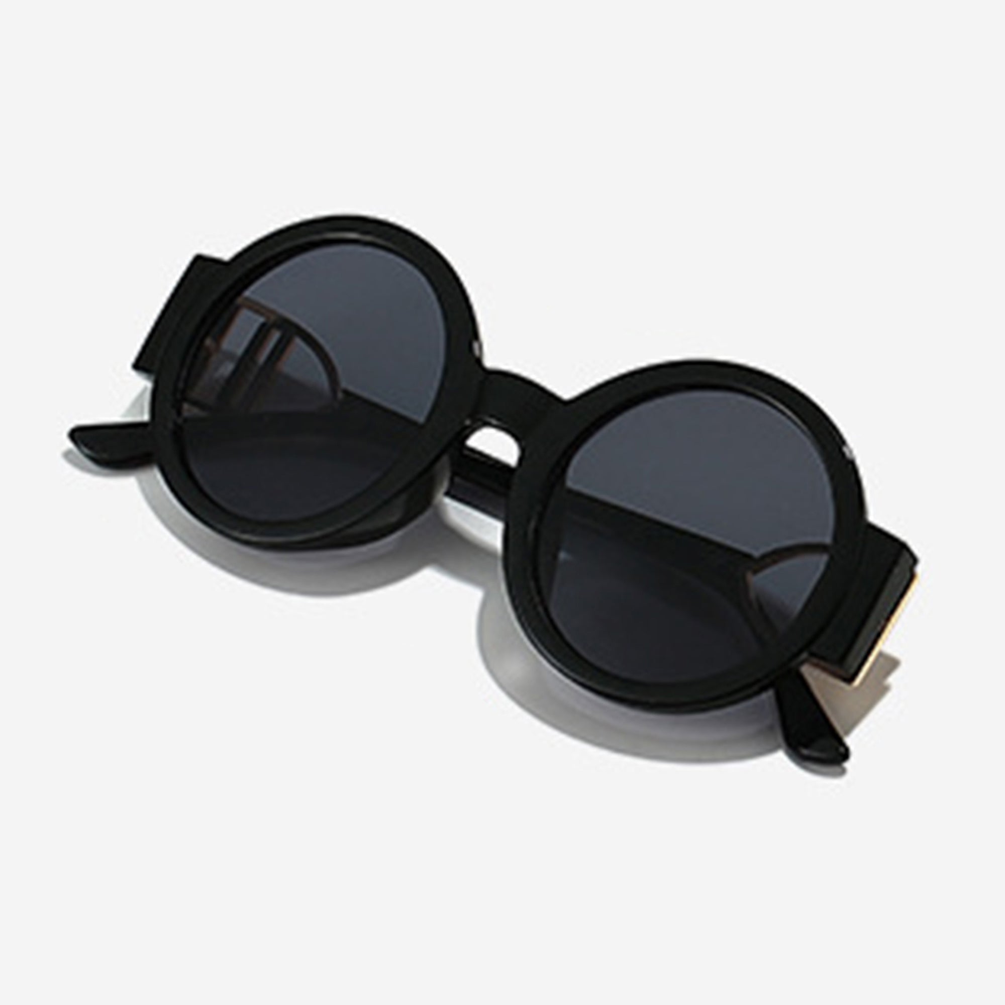 Anna-Kaci Women's Round Frame Sunglasses with Gold Temple Hardware and UV400 Lenses for Retro Modern Style
