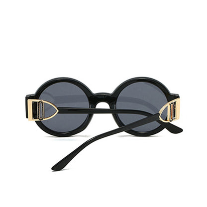 Anna-Kaci Women's Round Frame Sunglasses with Gold Temple Hardware and UV400 Lenses for Retro Modern Style