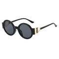Anna-Kaci Women's Round Frame Sunglasses with Gold Temple Hardware and UV400 Lenses for Retro Modern Style