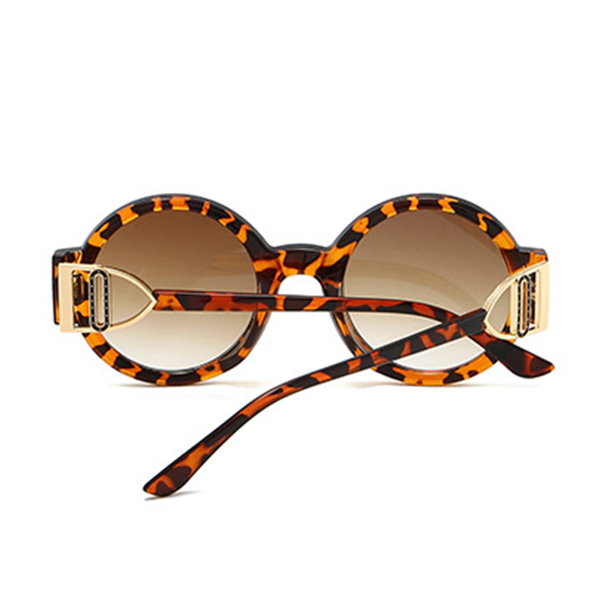Anna-Kaci Women's Round Frame Sunglasses with Gold Temple Hardware and UV400 Lenses for Retro Modern Style