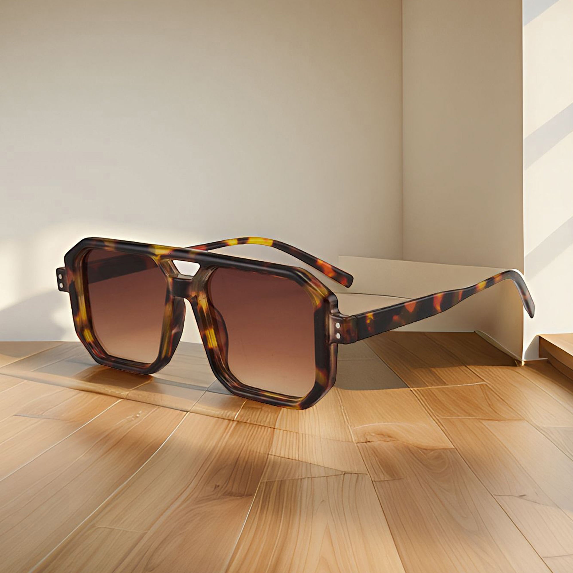 Anna-Kaci Unisex Oversized Angular Shield Sunglasses with Gradient Lenses and Bold Frame Design for Modern Street Style