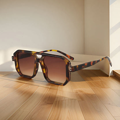 Anna-Kaci Unisex Oversized Angular Shield Sunglasses with Gradient Lenses and Bold Frame Design for Modern Street Style