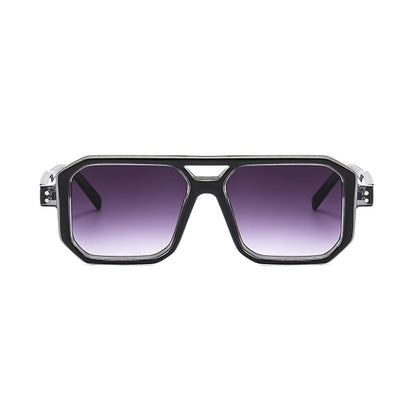 Anna-Kaci Unisex Oversized Angular Shield Sunglasses with Gradient Lenses and Bold Frame Design for Modern Street Style