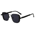 Anna-Kaci Unisex Geometric Square Sunglasses with Metal Frame and Industrial Side Bar Detailing