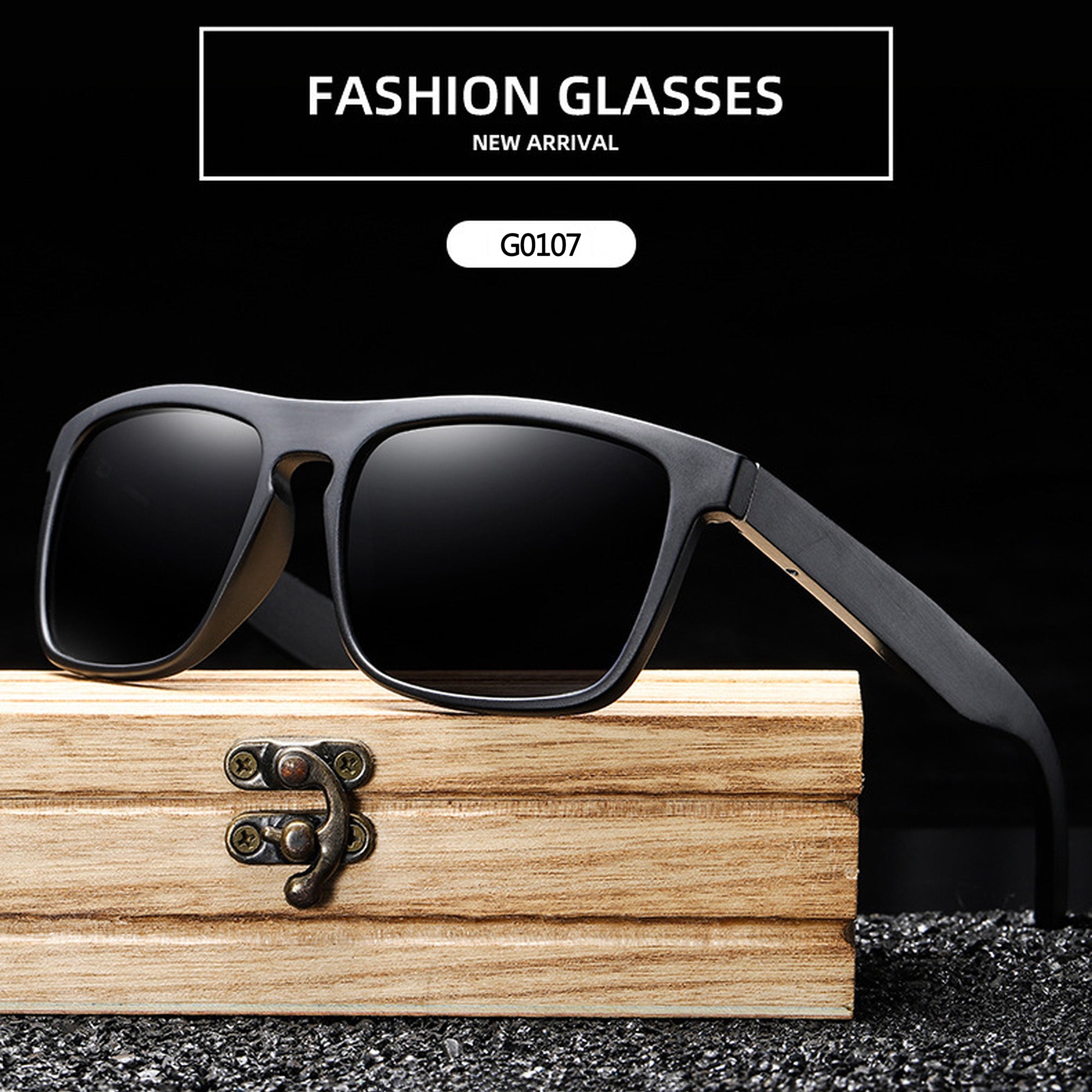 Anna-Kaci Men's Wooden Frame Polarized Sunglasses-UV400 Protection