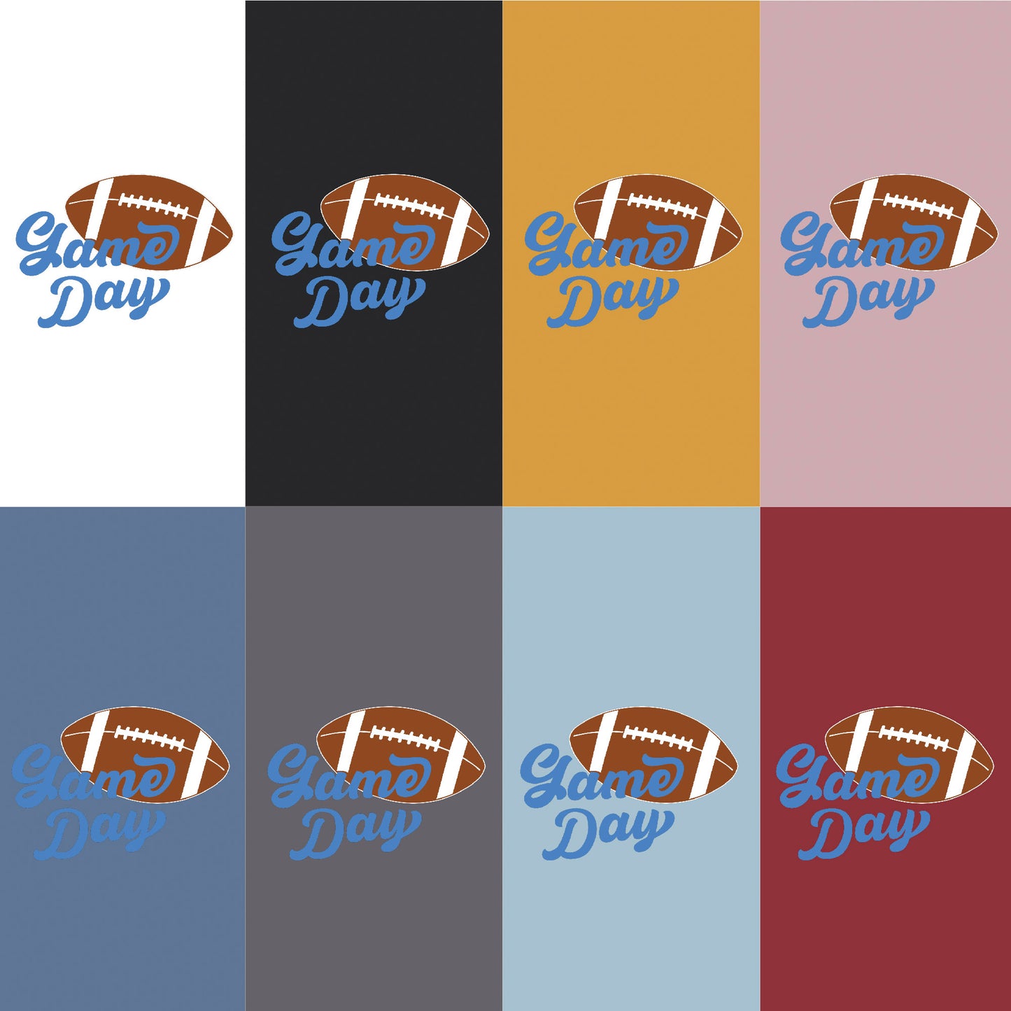 Blue American Football Game Day Tee