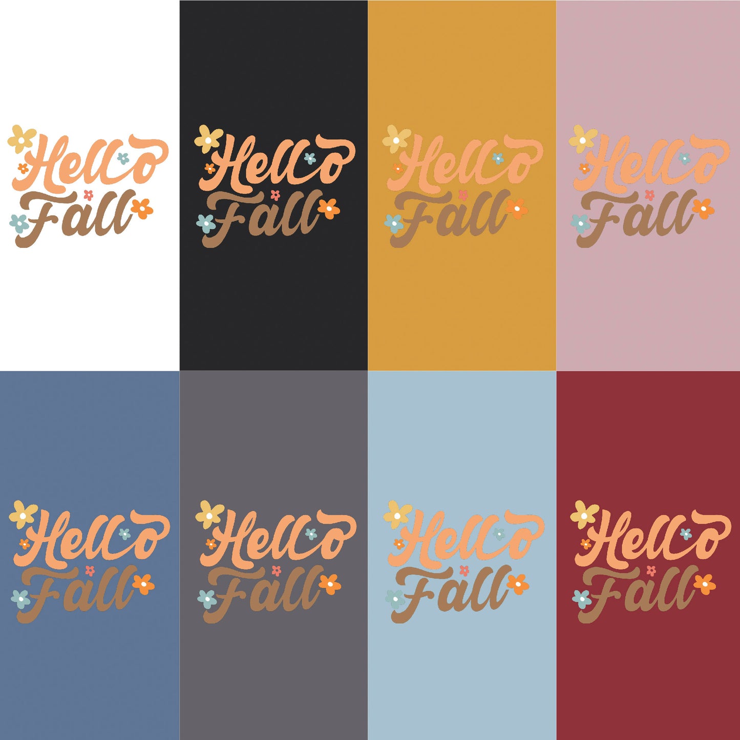 “Autumn Embrace: ‘Hello Fall’ Themed Graphic Tee”