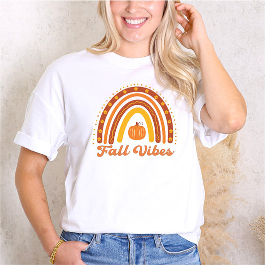 Pumpkin & Autumn Elements Infused 'Fall Vibes' T-Shirt