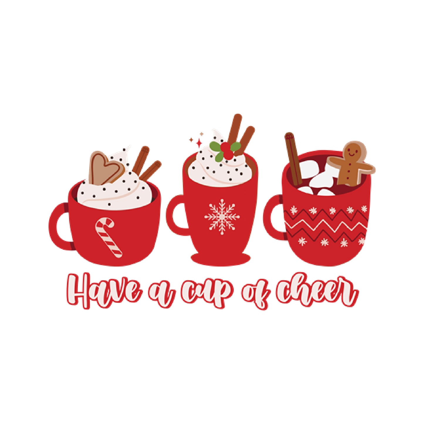 Savor the Season: 'Have a Cup of Cheer' Tee with Whipped Cream, Marshmallow, and Cookies Trio.