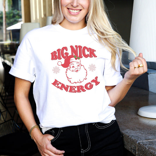 Playful Holiday T-shirt Big Nick Energy Christmas Tee