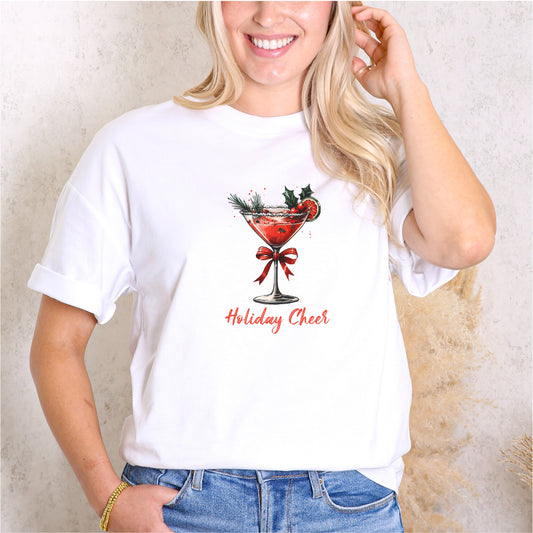 'Holiday Cheer' Festive Wine Glass T-shirt