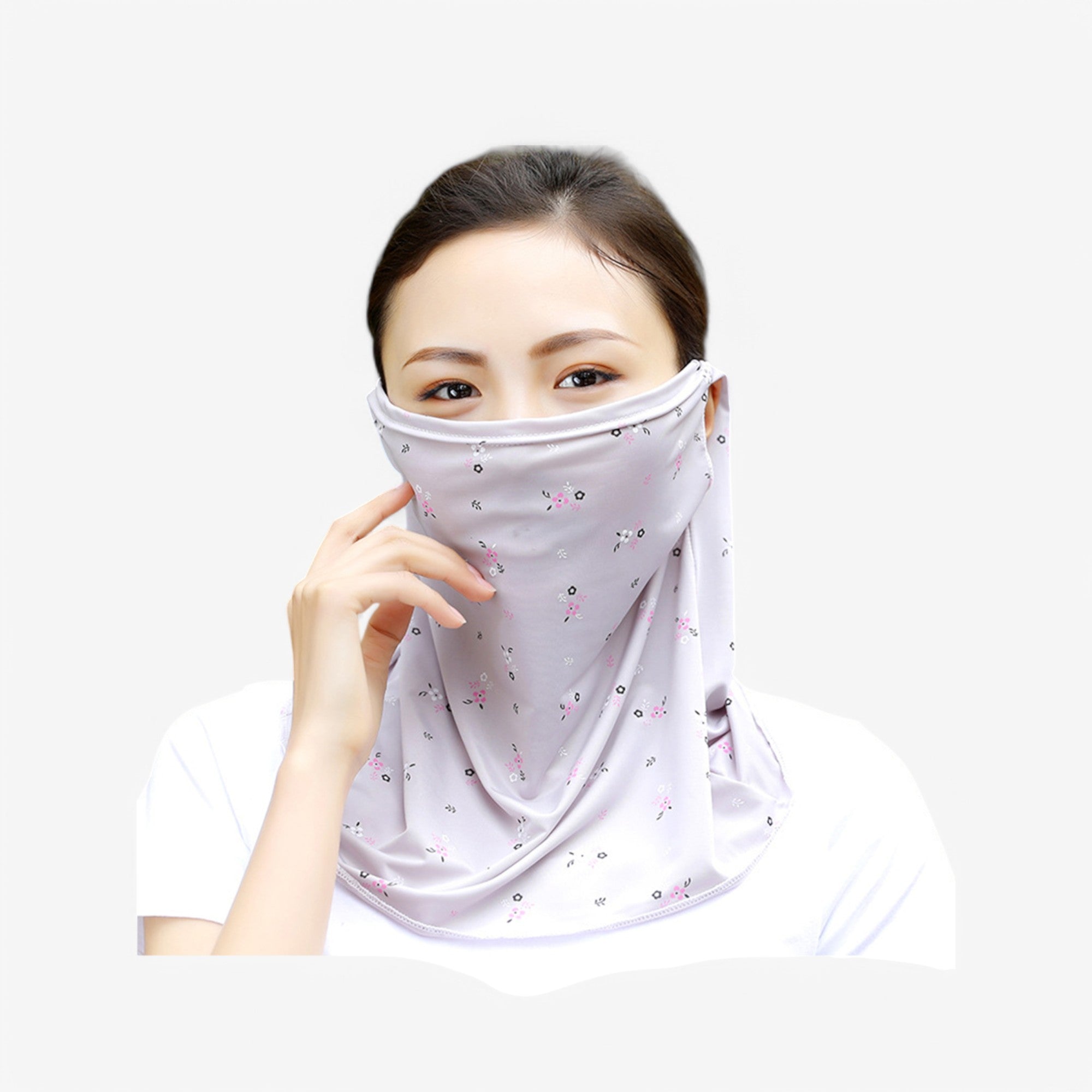 Anna-Kaci Women's Lightweight Face Cover Scarf with Floral Print