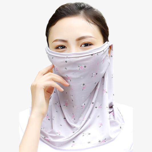 Anna-Kaci Women's Lightweight Face Cover Scarf with Floral Print