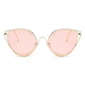 Anna-Kaci Women's Oversized Round Cat Eye Sunglasses with Fashionable Thin Metal Frame Stylish Retro Look