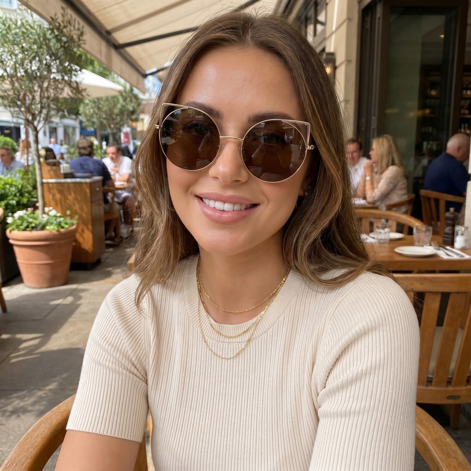 Anna-Kaci Women's Oversized Mirrored Lens Round Cat Eye Sunglasses Chic Fashion Accessory Trendy Statement Eyewear