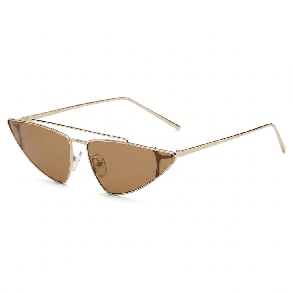 Anna-Kaci Women's Triangle Cat Eye Sunglasses Retro Oversized Geometric Frame Fashionable Designer Inspired Eyewear