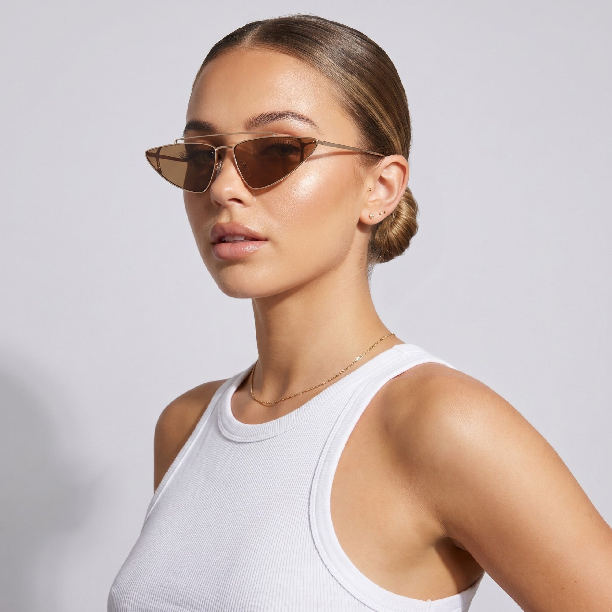 Anna-Kaci Women's Triangle Cat Eye Sunglasses Retro Oversized Geometric Frame Fashionable Designer Inspired Eyewear