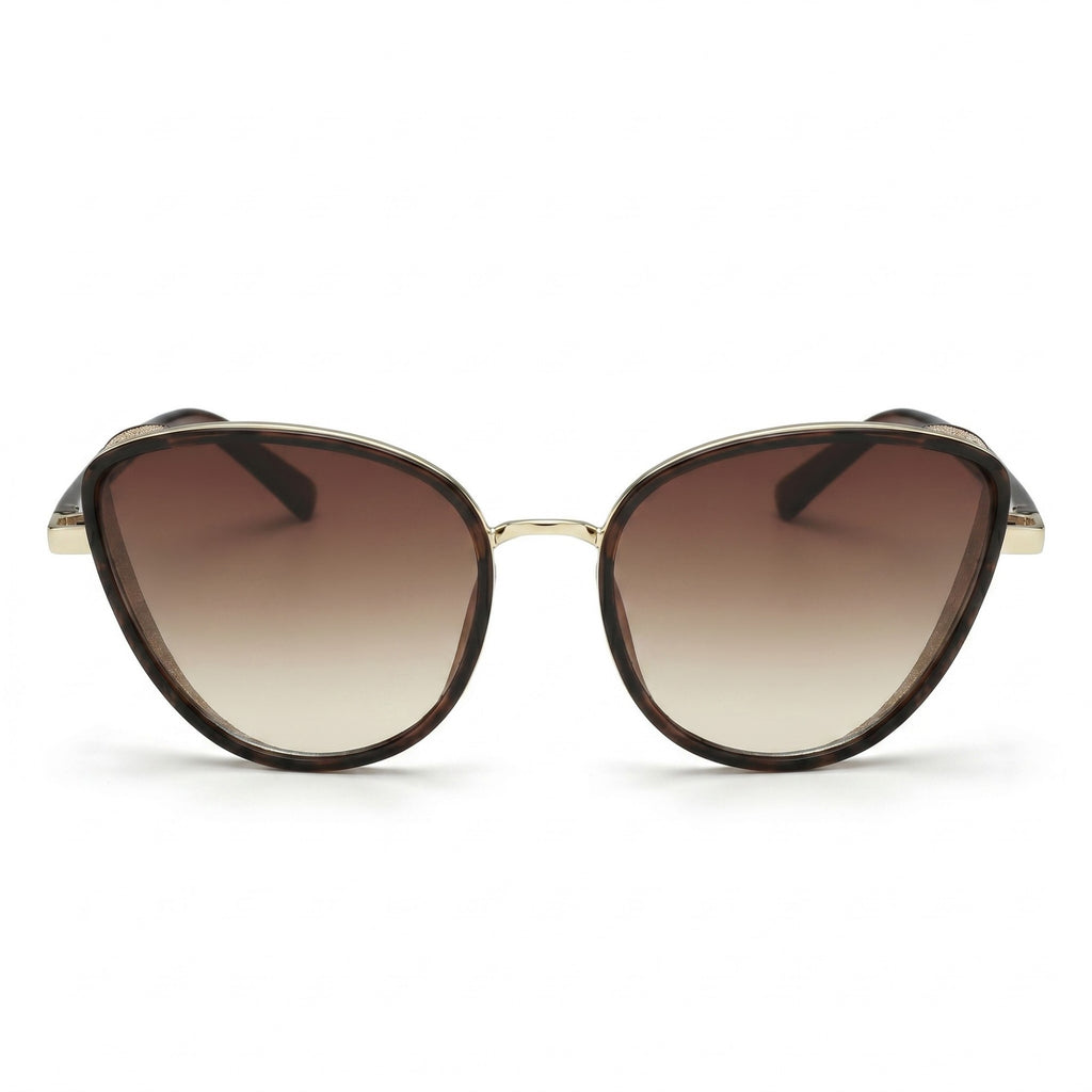 Anna-Kaci Women's Cat Eye Oversized Round Sunglasses with Gradient Lens and Tortoise Frame