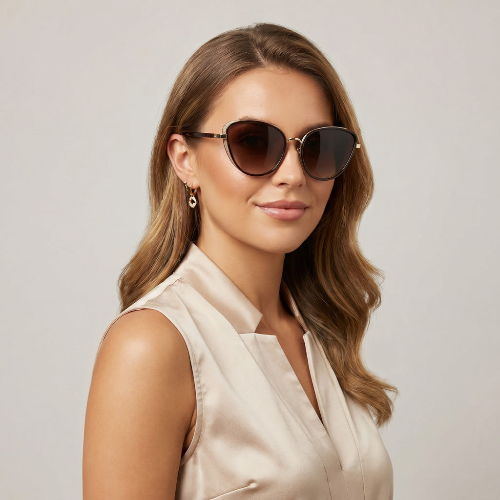 Anna-Kaci Women's Cat Eye Oversized Round Sunglasses with Gradient Lens and Tortoise Frame