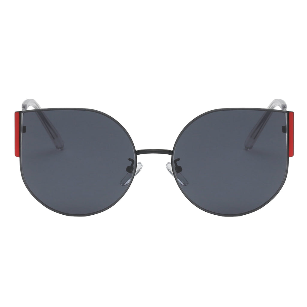 Anna-Kaci Women's Round Cat Eye Sunglasses Fashionable Retro Vintage Inspired Frame Stylish Lenses Perfect Accessory