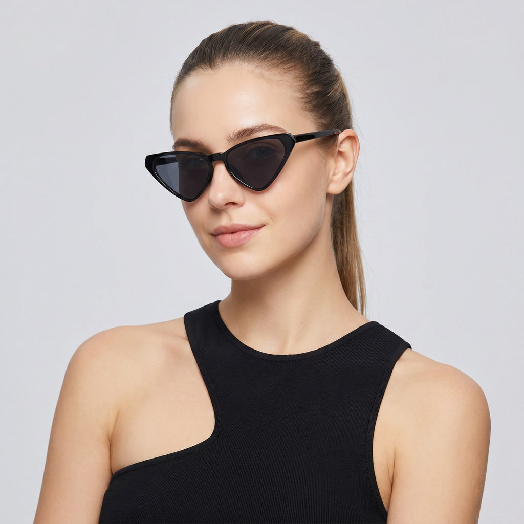 Anna-Kaci Women's Retro High Pointed Vintage Fashion Cat Eye Sunglasses Stylish Lightweight Eyewear