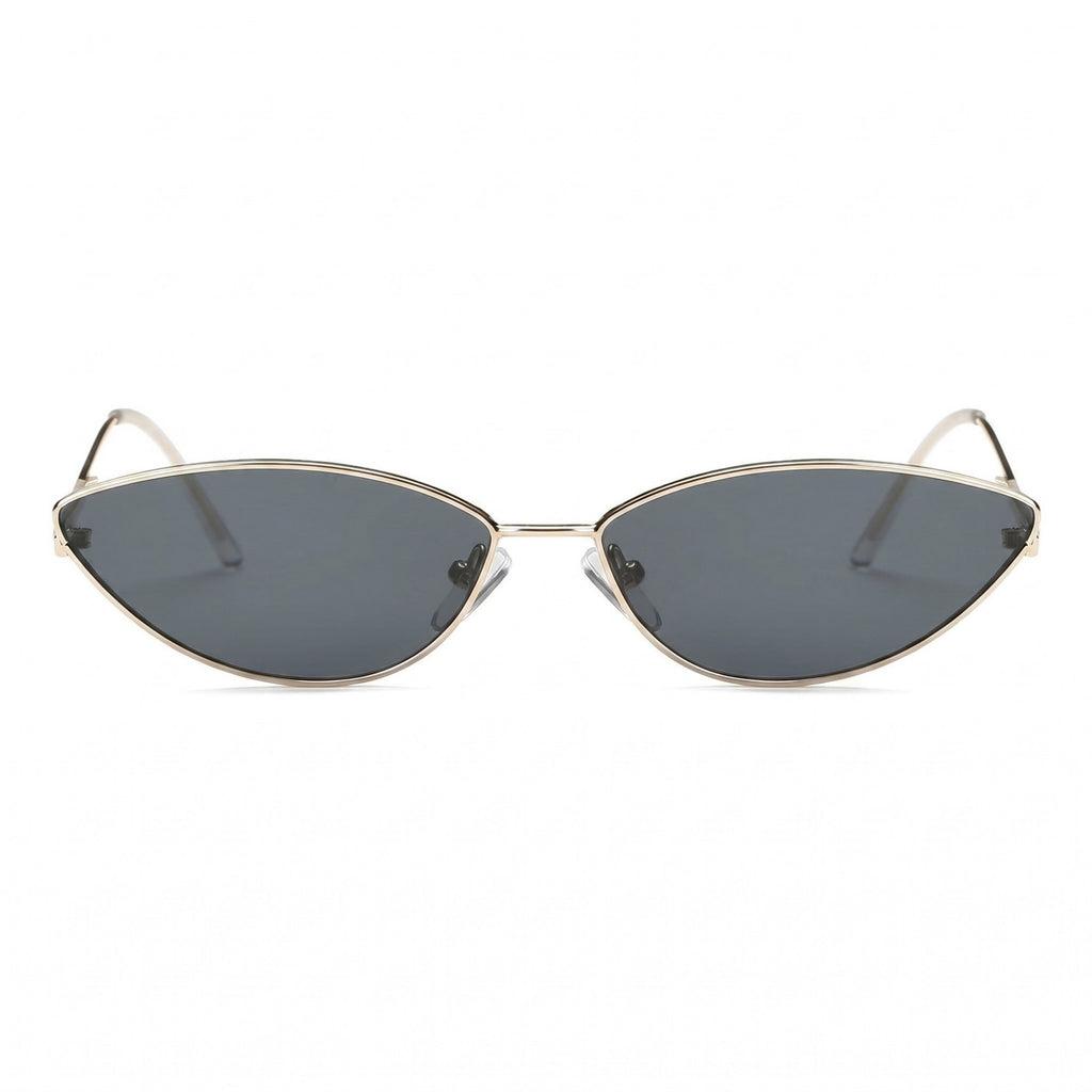 Anna-Kaci Women's Sleek Cat-Eye Sunglasses with Slim Metal Temples and Stylish Lenses