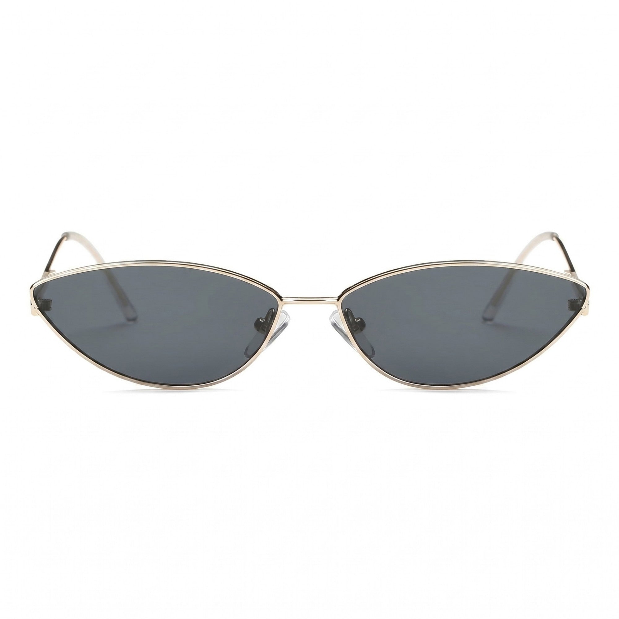 Anna-Kaci Women's Sleek Cat-Eye Sunglasses with Slim Metal Temples and Stylish Lenses