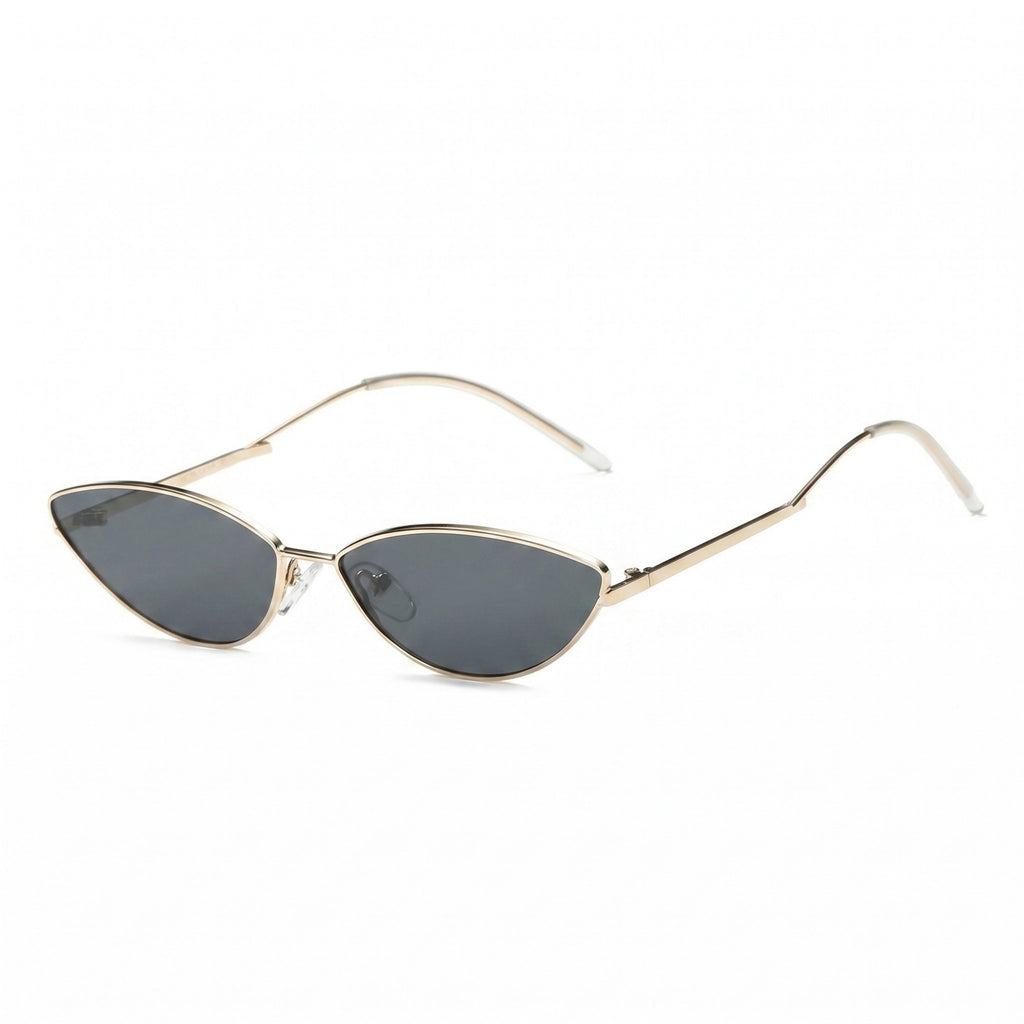 Anna-Kaci Women's Sleek Cat-Eye Sunglasses with Slim Metal Temples and Stylish Lenses