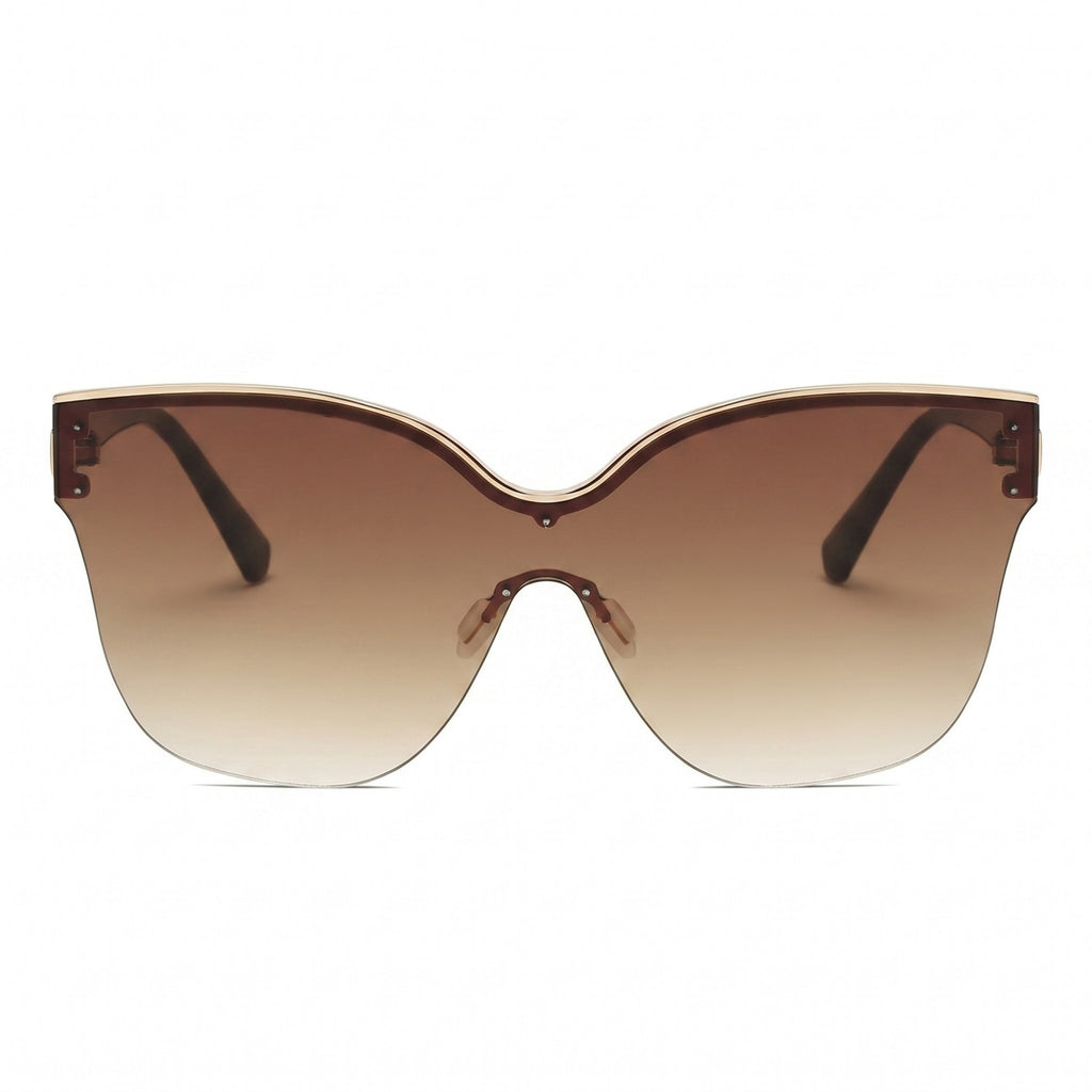 Anna-Kaci Women's Oversized Rimmed Sunglasses Rounded Frame Elegant Stylish Lightweight Comfortable Fit