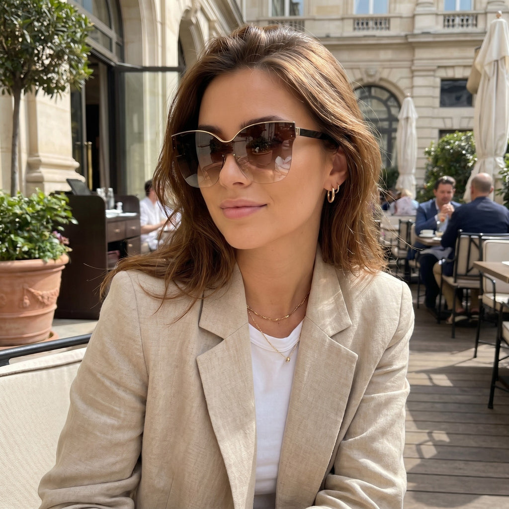 Anna-Kaci Women's Oversized Rimmed Sunglasses Rounded Frame Elegant Stylish Lightweight Comfortable Fit