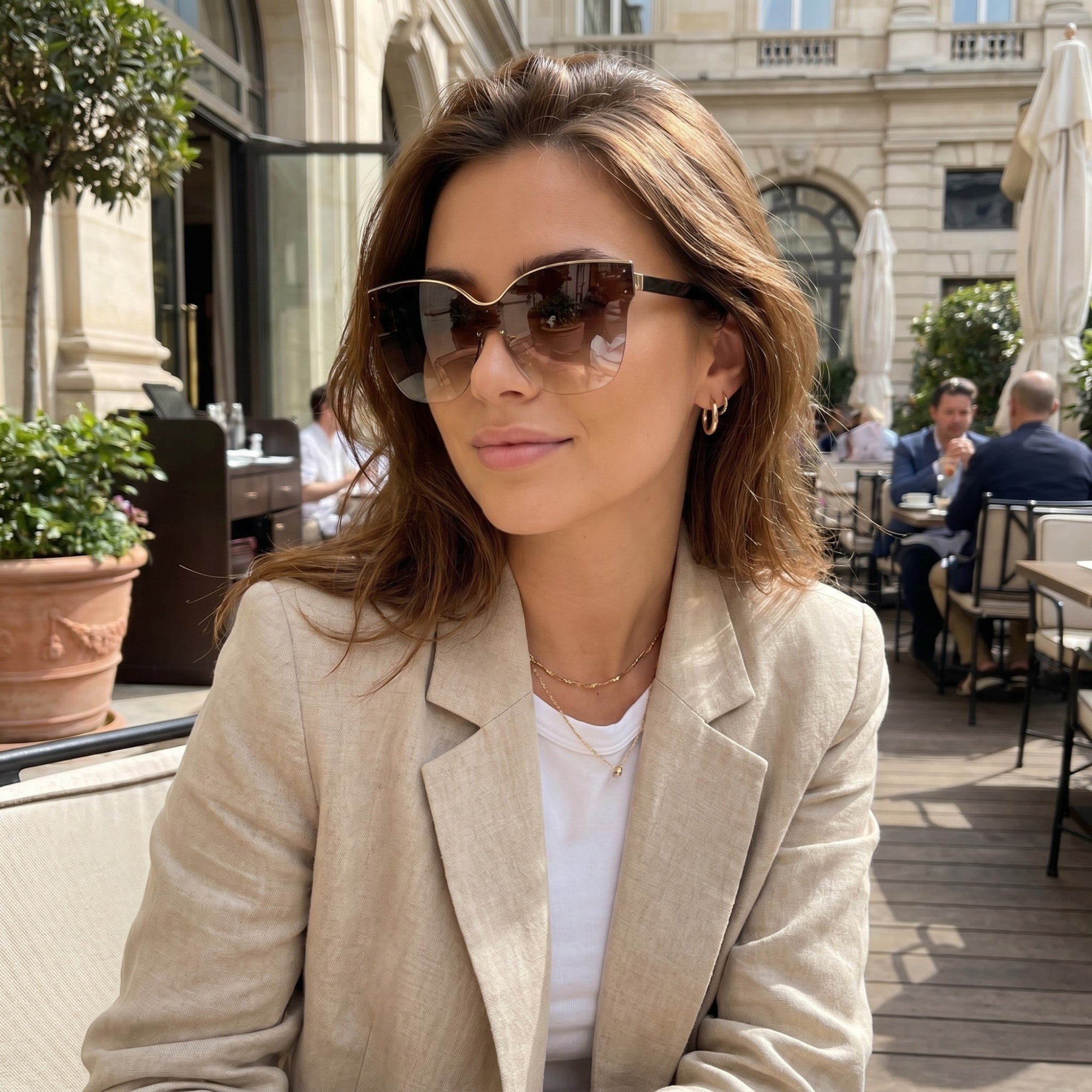 Anna-Kaci Women's Oversized Rimmed Sunglasses Rounded Frame Elegant Stylish Lightweight Comfortable Fit