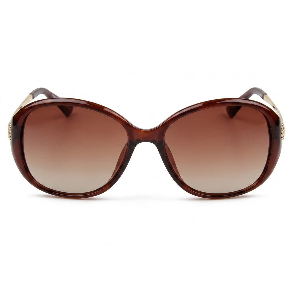Anna-Kaci Women's Oversized Cat-Eye Frame Sunglasses with Gradient Lenses and Elegant Temple Detail