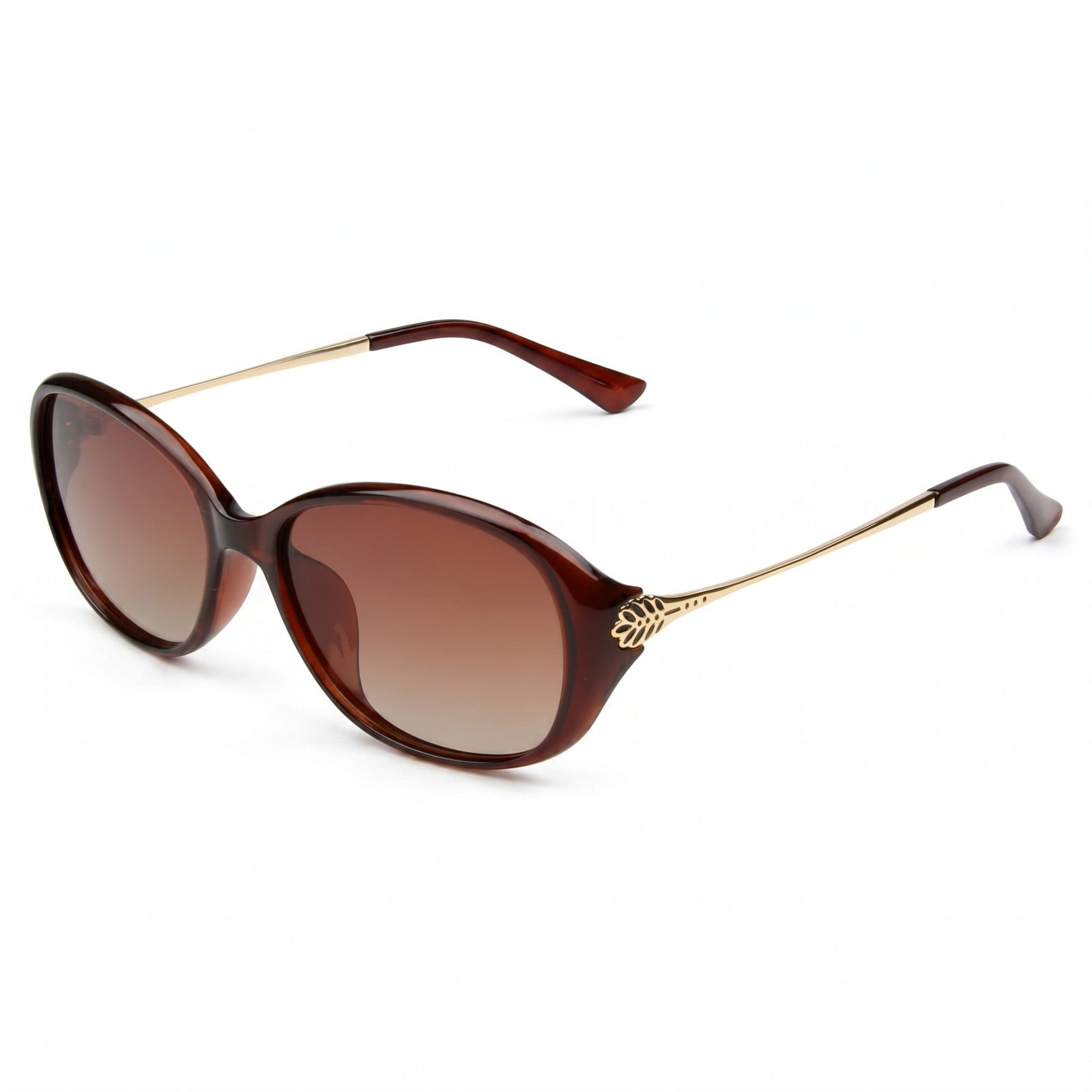 Anna-Kaci Women's Oversized Cat-Eye Frame Sunglasses with Gradient Lenses and Elegant Temple Detail