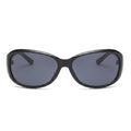 Anna-Kaci Women's Oversized Square Frame Sunglasses with Dark Lenses and Gold Accent Temples