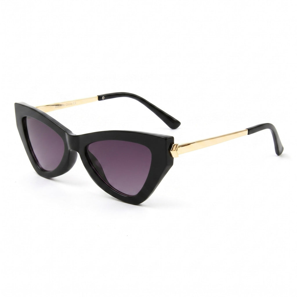 Anna-Kaci Women's Cat-Eye Fashion Sunglasses with Lightweight Metal Arms and Gradient Lenses