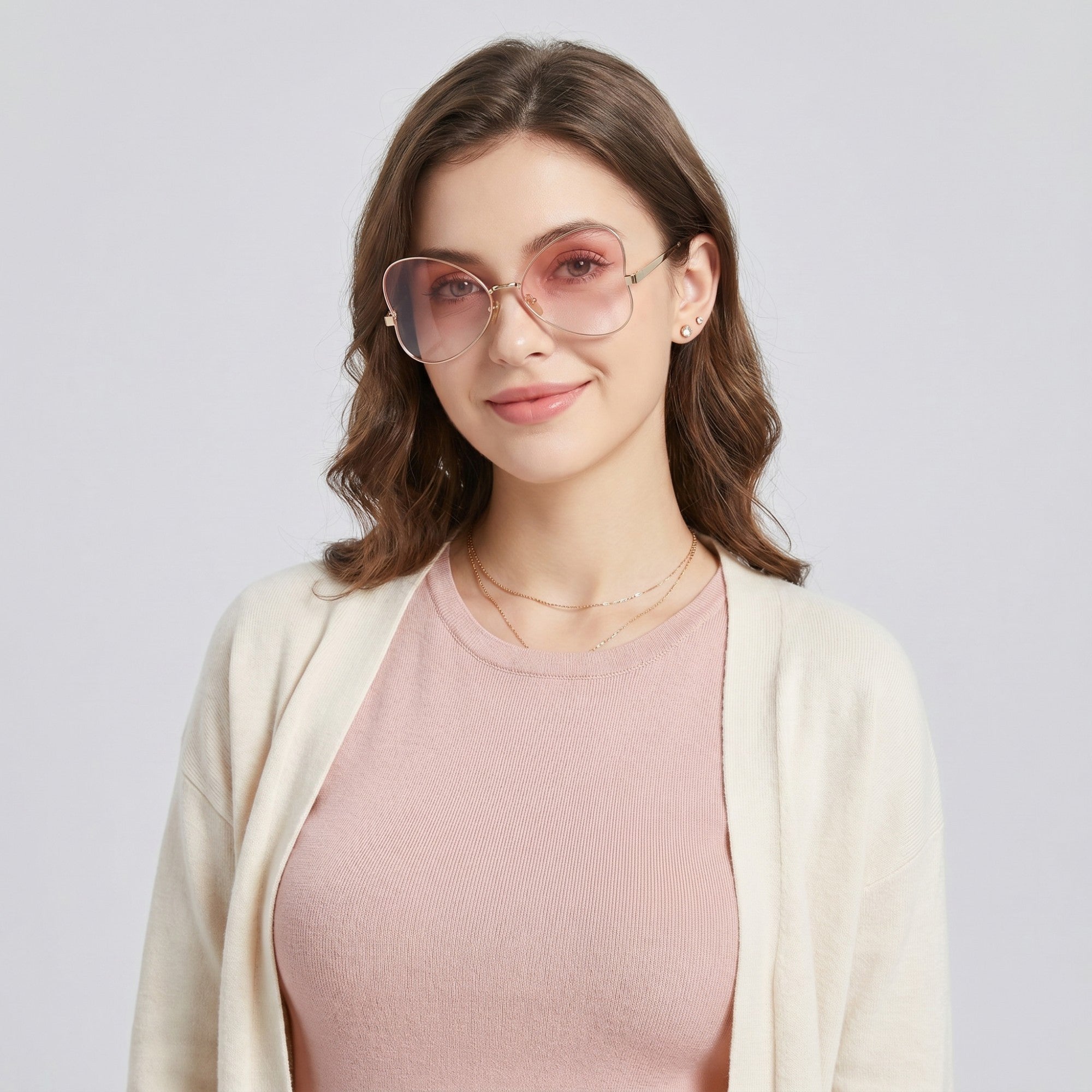Anna-Kaci Women's Round Oval Fashion Polarized Sunglasses with Lightweight Metal Frame and Gradient Lenses